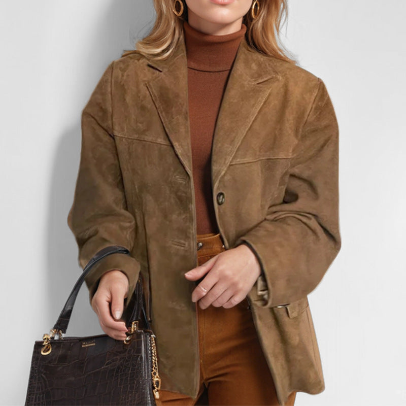 Women's Solid Autumn Suit Jacket | Elegant Retro Loose Blazer