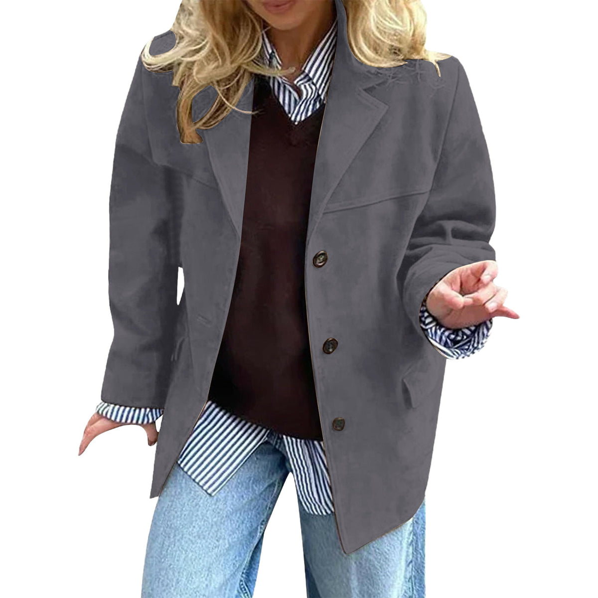 Women's Solid Autumn Suit Jacket | Elegant Retro Loose Blazer