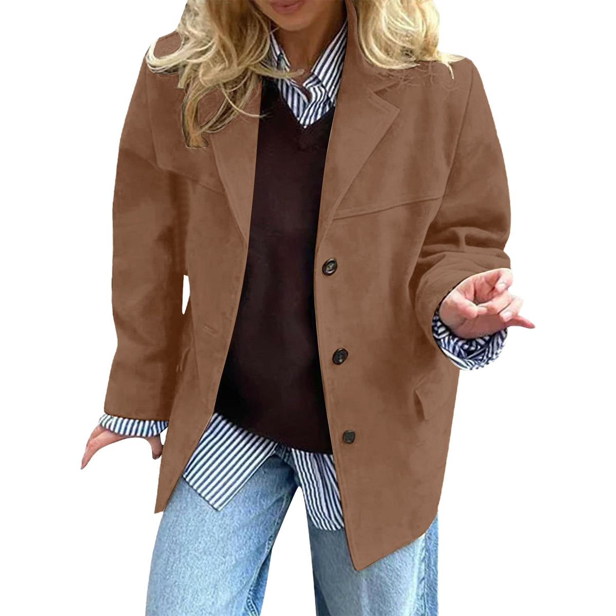 Women's Solid Autumn Suit Jacket | Elegant Retro Loose Blazer