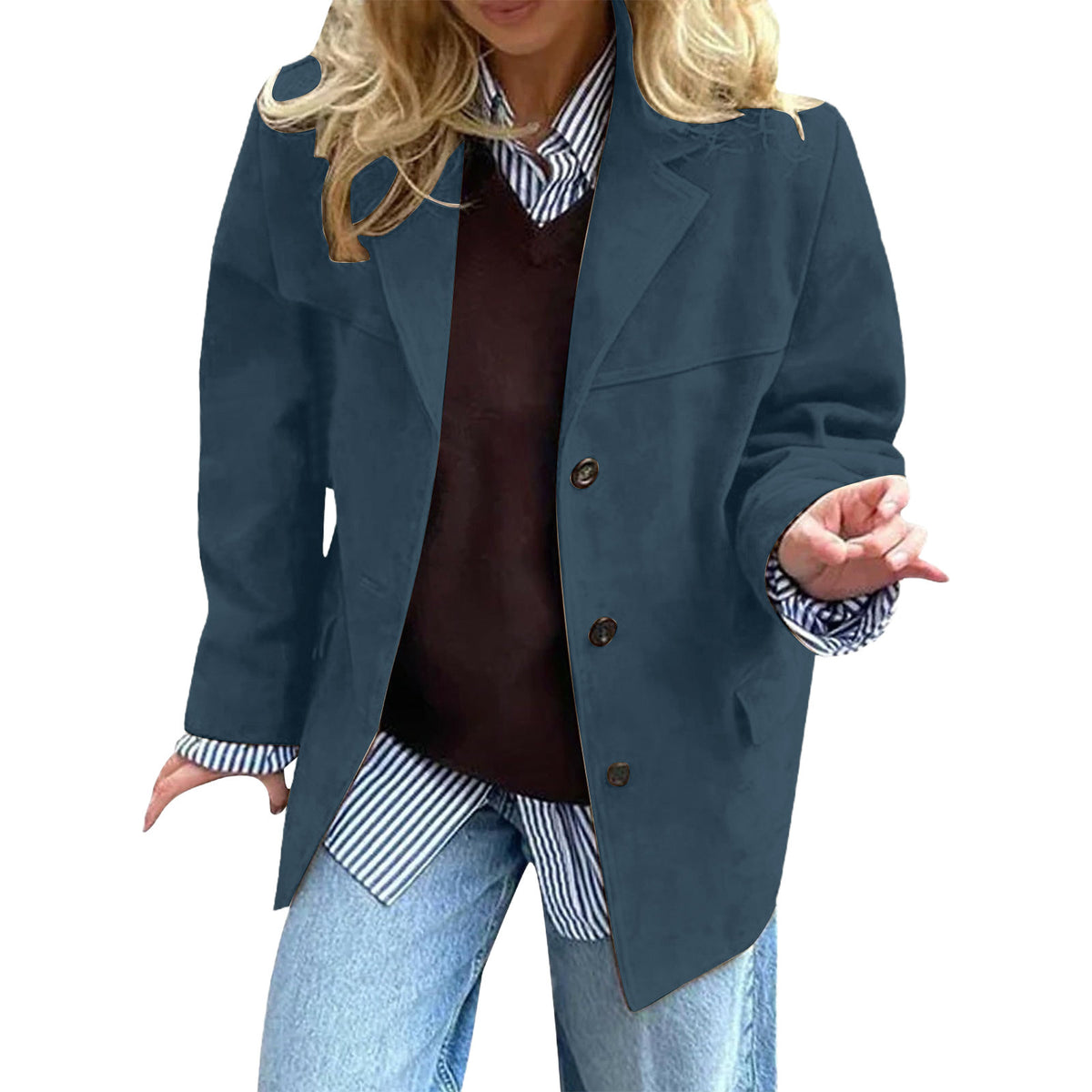 Women's Solid Autumn Suit Jacket | Elegant Retro Loose Blazer