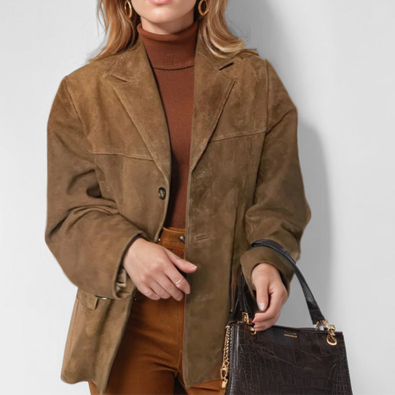 Women's Solid Autumn Suit Jacket | Elegant Retro Loose Blazer