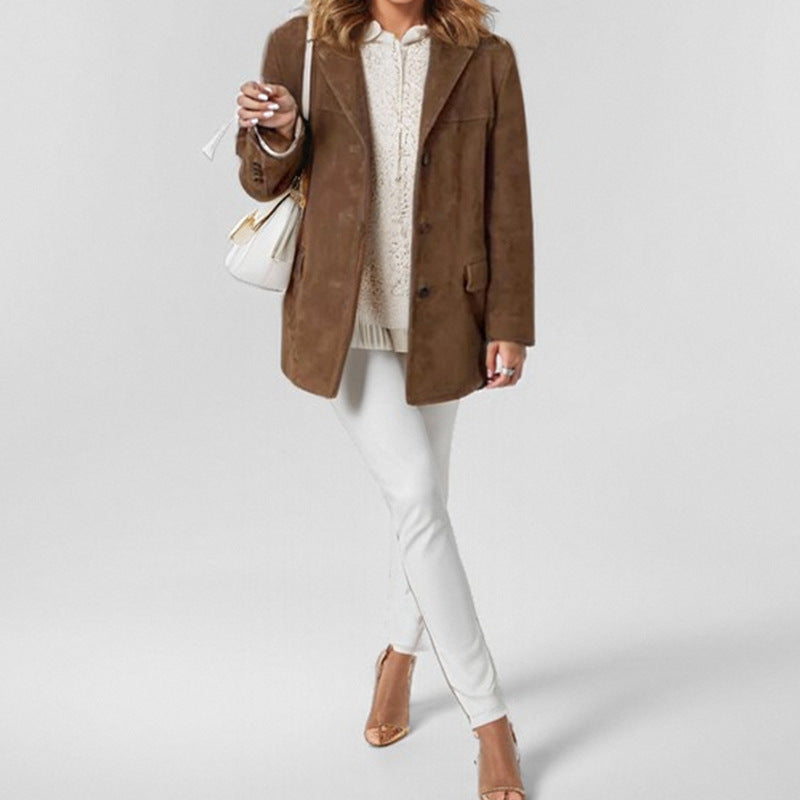 Women's Solid Autumn Suit Jacket | Elegant Retro Loose Blazer
