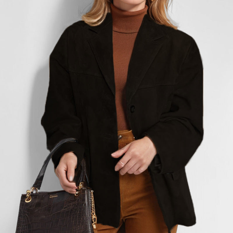 Women's Solid Autumn Suit Jacket | Elegant Retro Loose Blazer