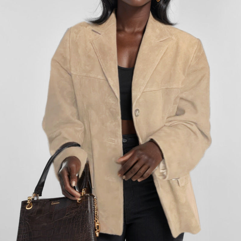 Women's Solid Autumn Suit Jacket | Elegant Retro Loose Blazer