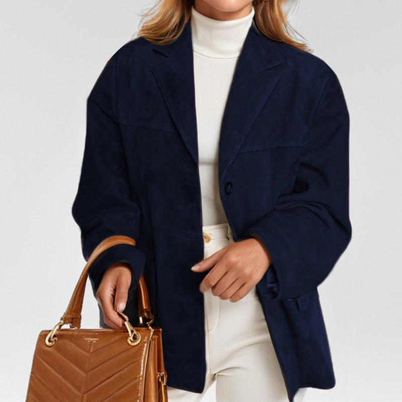 Women's Solid Autumn Suit Jacket | Elegant Retro Loose Blazer