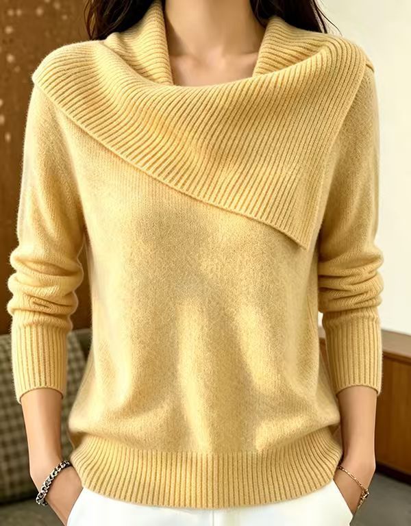 Women's Solid Knit Winter Sweater | Casual Long-Sleeve Pullover Top