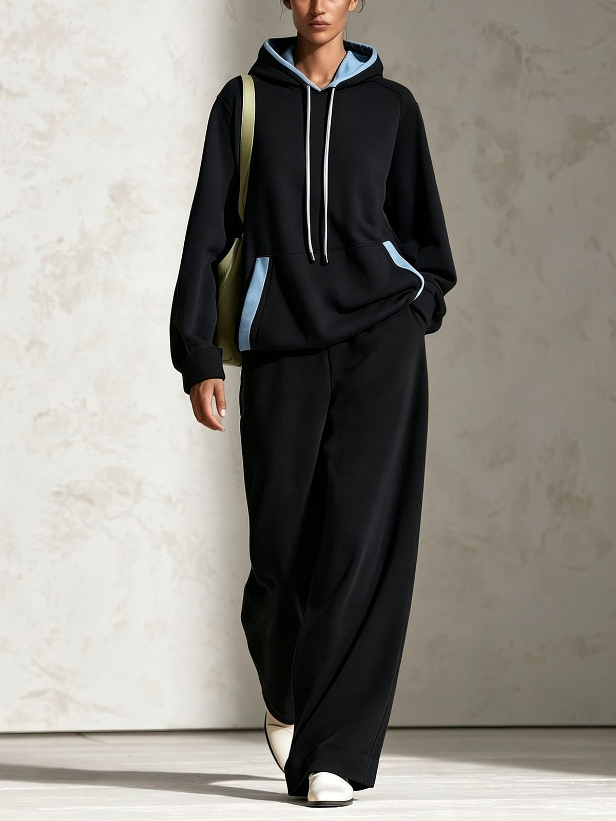 Women's Solid Tracksuit Autumn Set | Casual Loose Sweatshirt Trousers