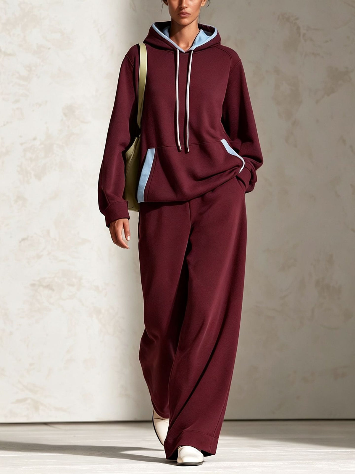 Women's Solid Tracksuit Autumn Set | Casual Loose Sweatshirt Trousers