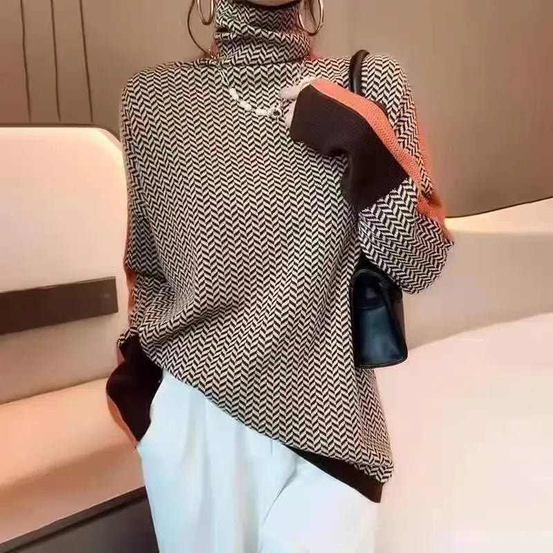 Women's Woolen Knit Winter Sweater | Loose Fit Casual Pullover